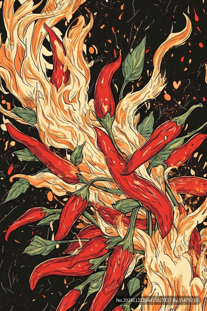 辣椒插画场景图