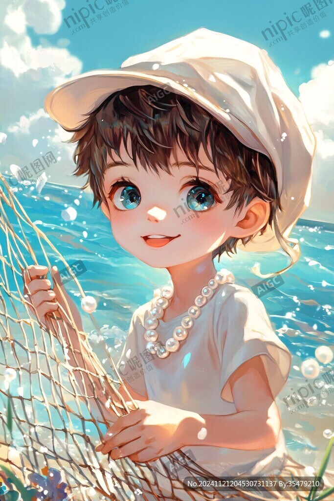 插画阳光男孩