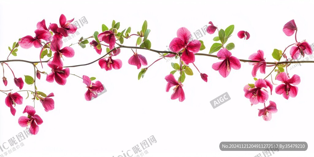 手绘红花羊蹄甲