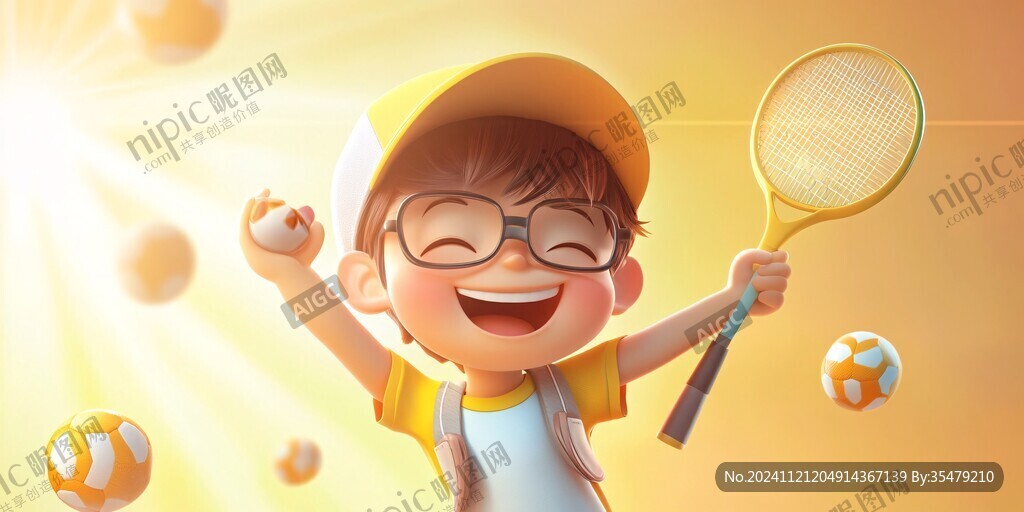 运动幼儿天真插画