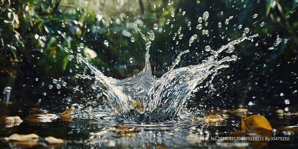 逆光泼水