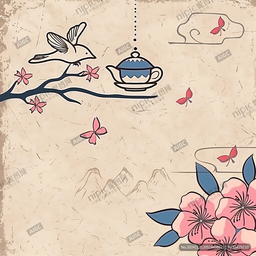 复古茶旗