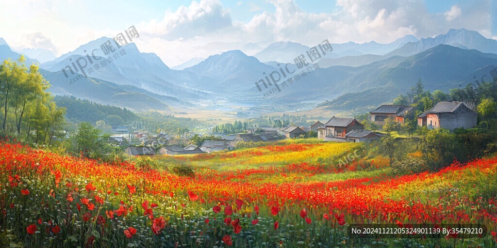 高清宽幅田园山水