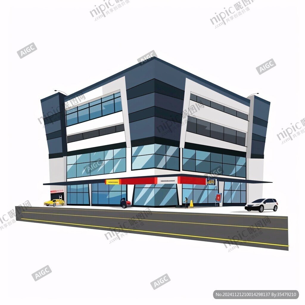 沿街透视车办公楼方案