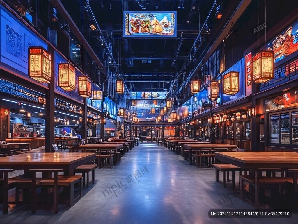 美食城美食广场内景