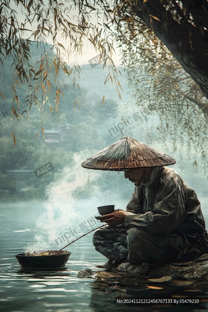 披蓑衣的渔夫