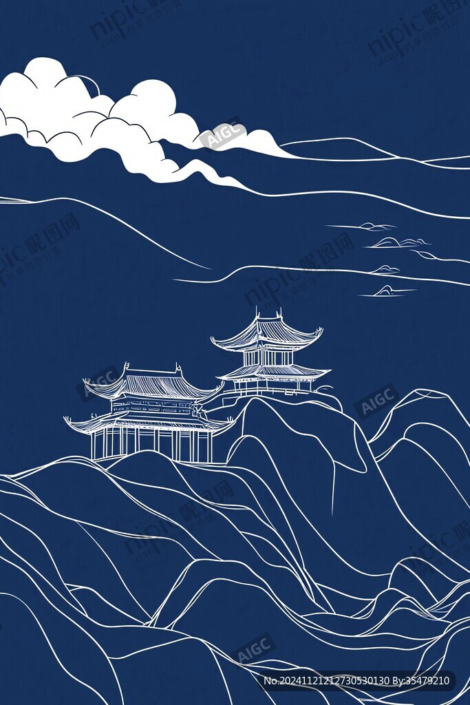 凉山建筑插画