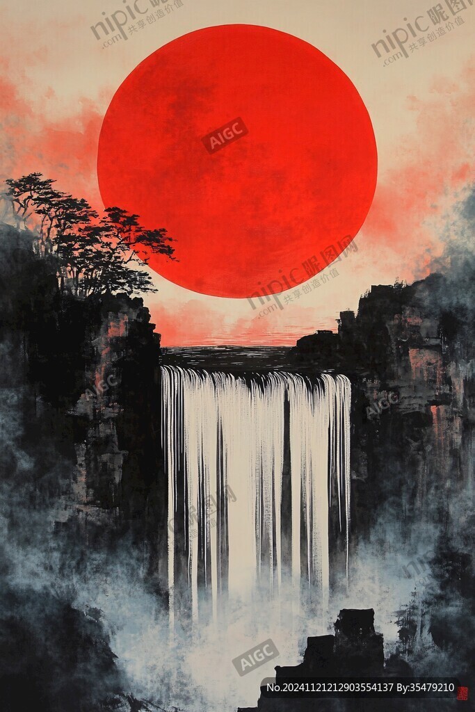 插画红日