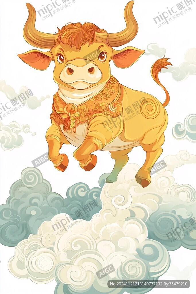 牛气冲天插画
