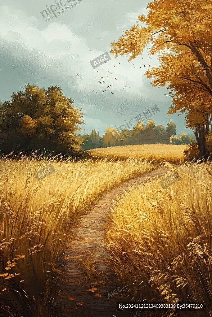 金秋风景插画