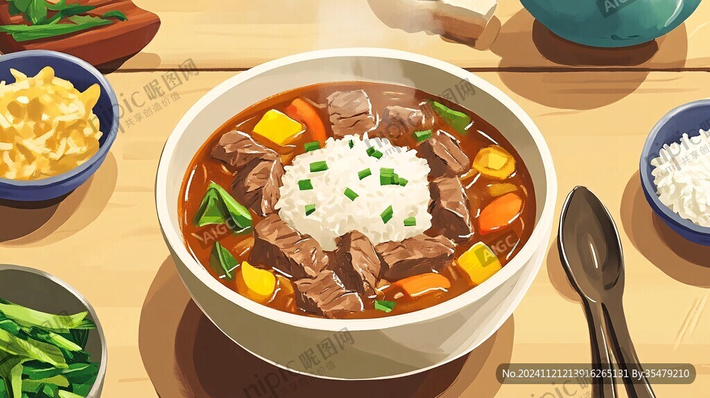 盖浇饭插画