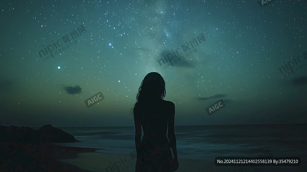 星辰大海女孩背影