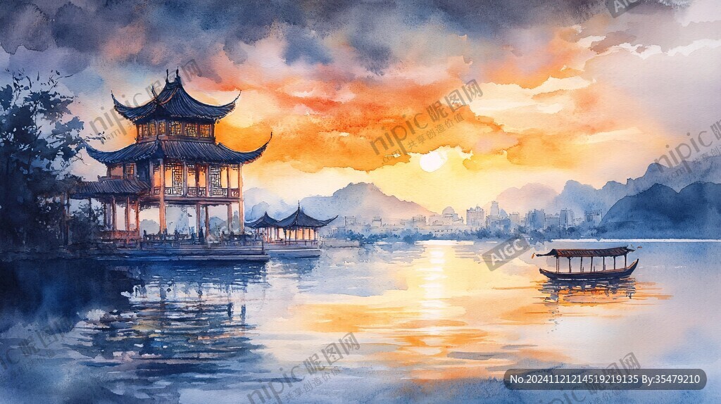 古亭水彩画