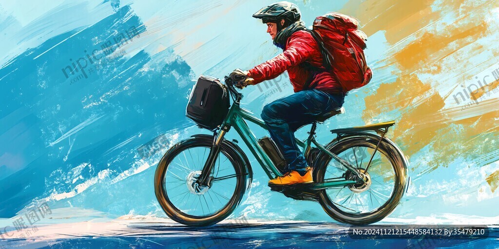 骑行插画