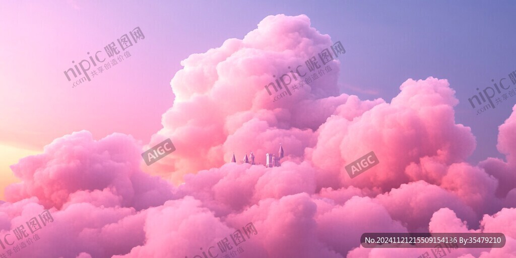 云雾般的粉色虚幻