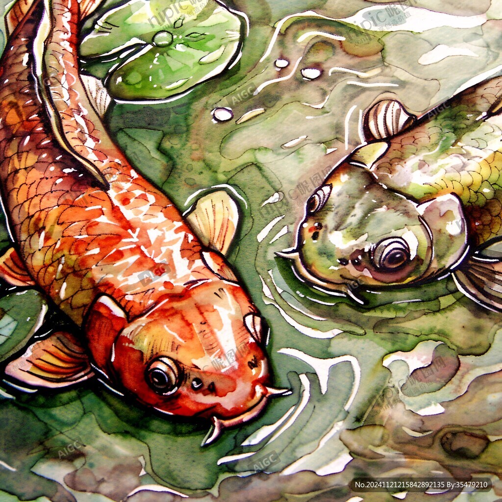 鲤鱼立体画