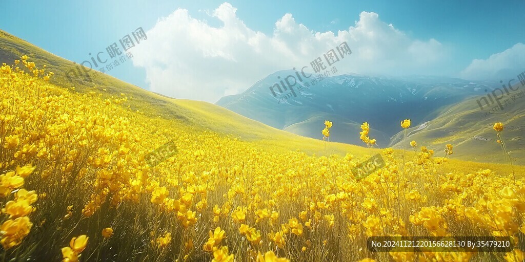 唯美梦幻花田场景