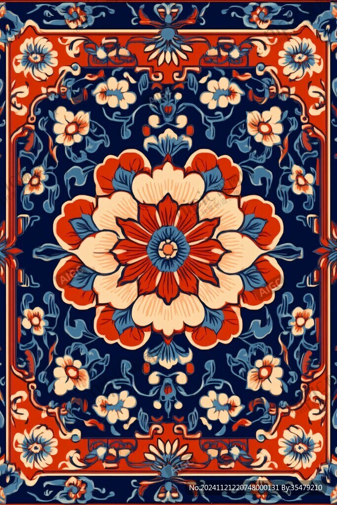 原创欧式花纹方巾图案