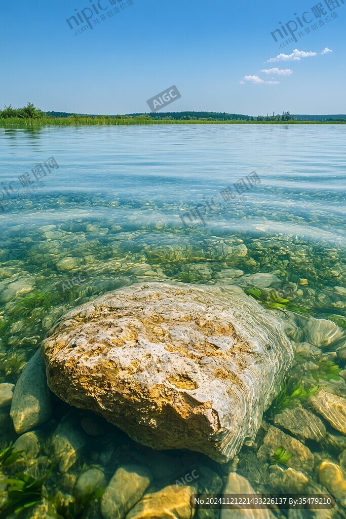 石头与湖水
