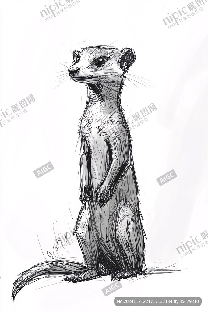 鼬鼠插画