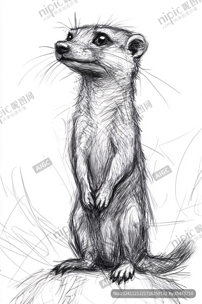 鼬鼠插画