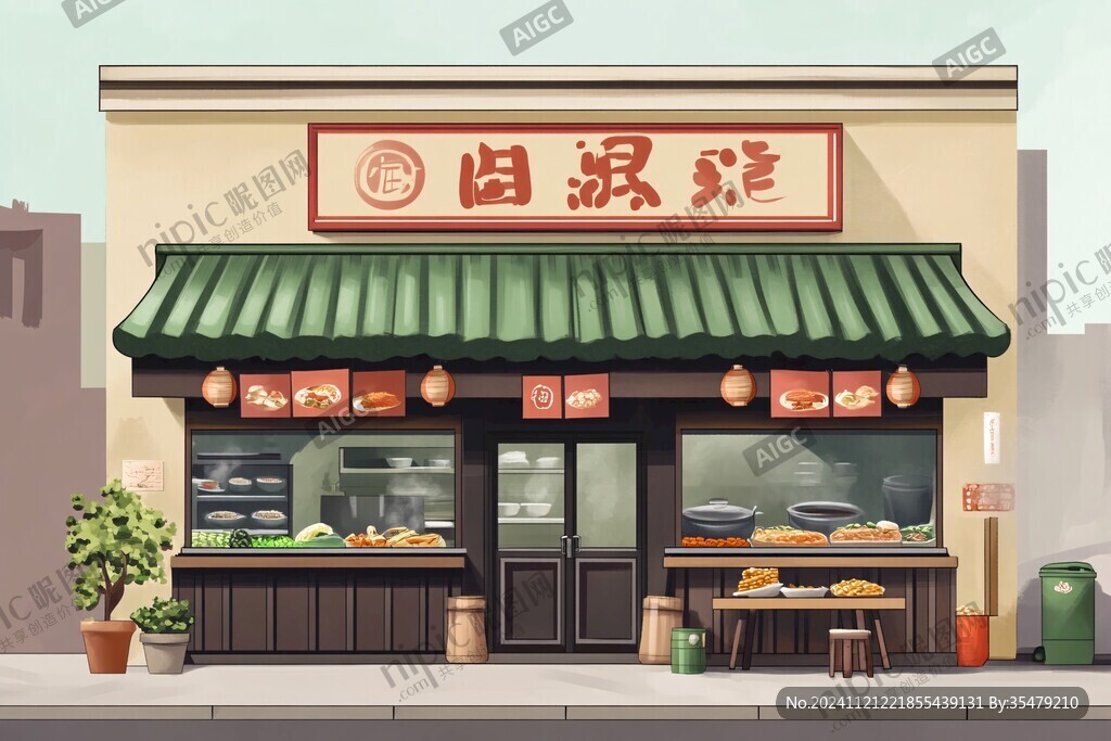 腌卤店插画