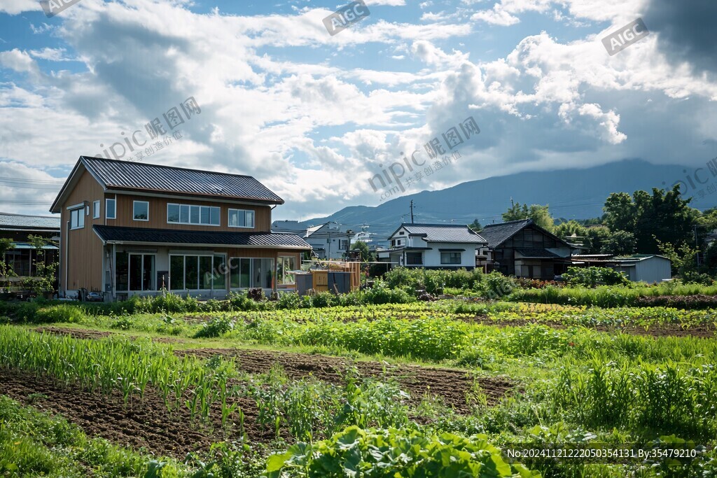 富士山下的村庄