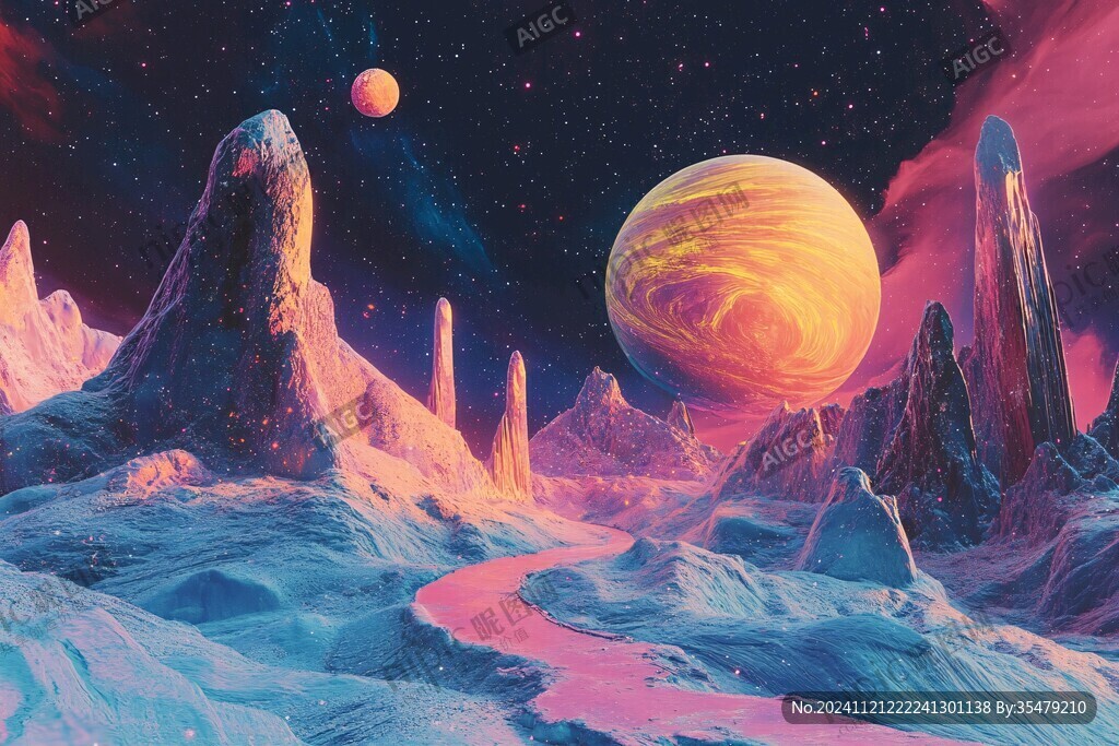 外星球幻想场景插画