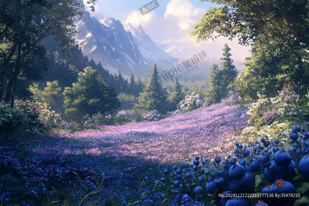 唯美梦幻花田场景