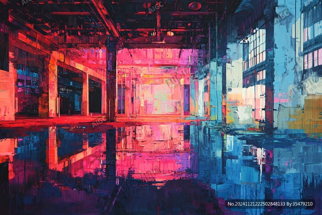 场景赛博插画