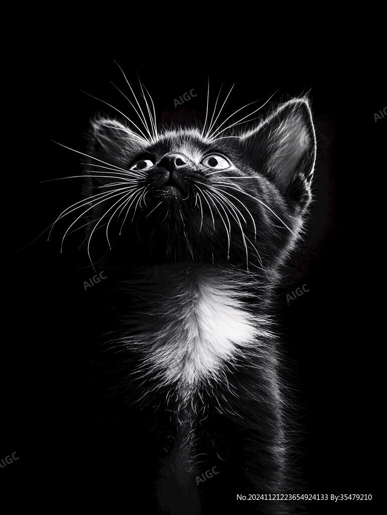 猫咪黑底图