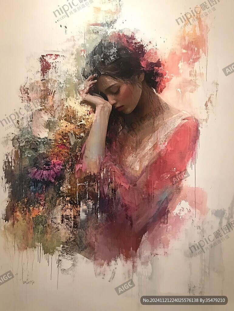 唯美人物油画
