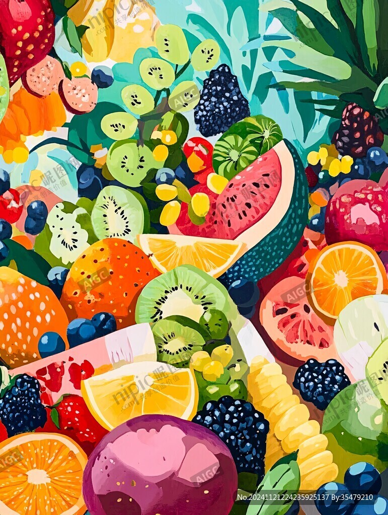 水果合集插画