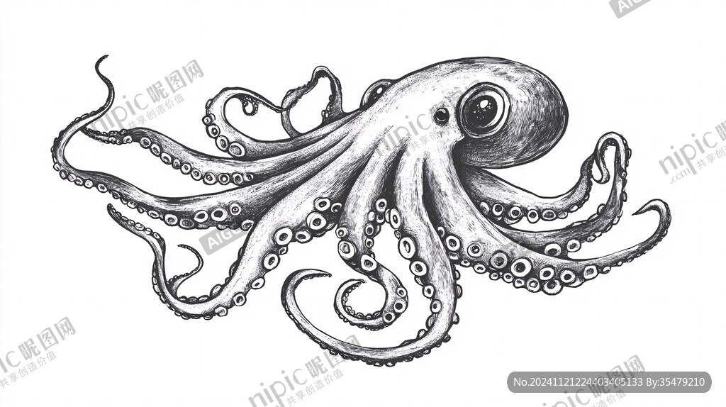 手绘章鱼插画