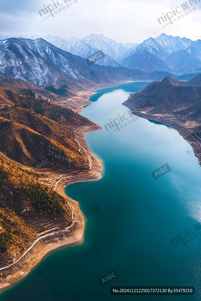 航拍羊湖