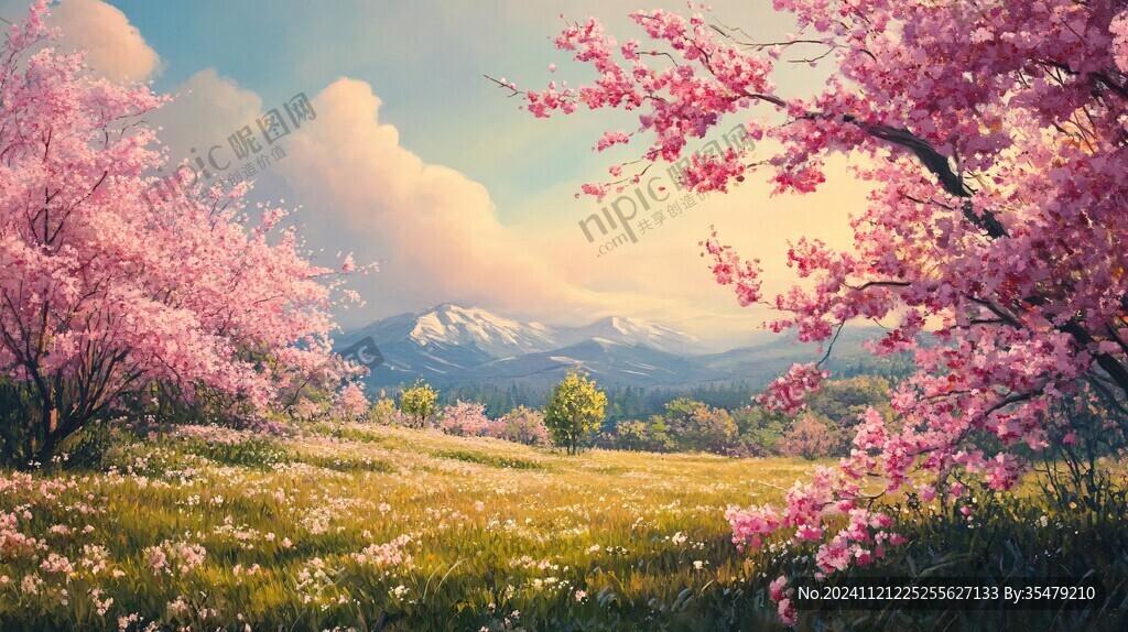 唯美梦幻花田场景