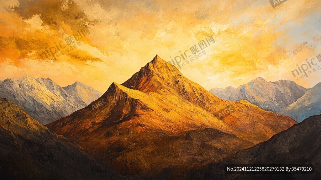 艺术金色山峰装饰画