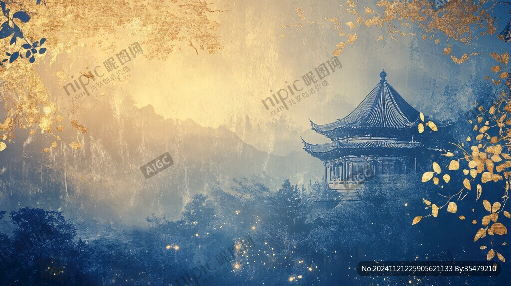 皇宫银杏插画