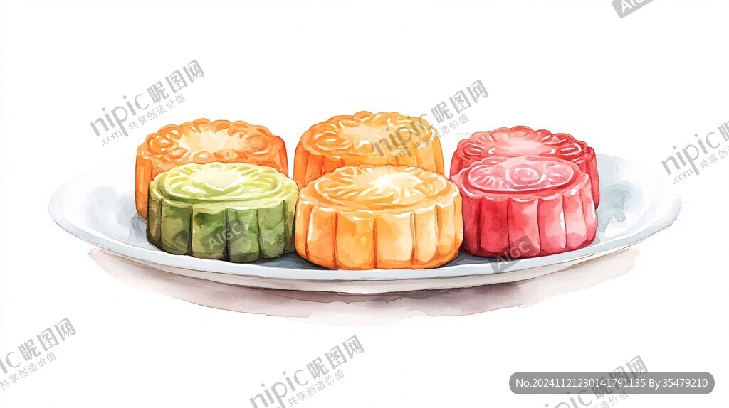 冰皮月饼插画