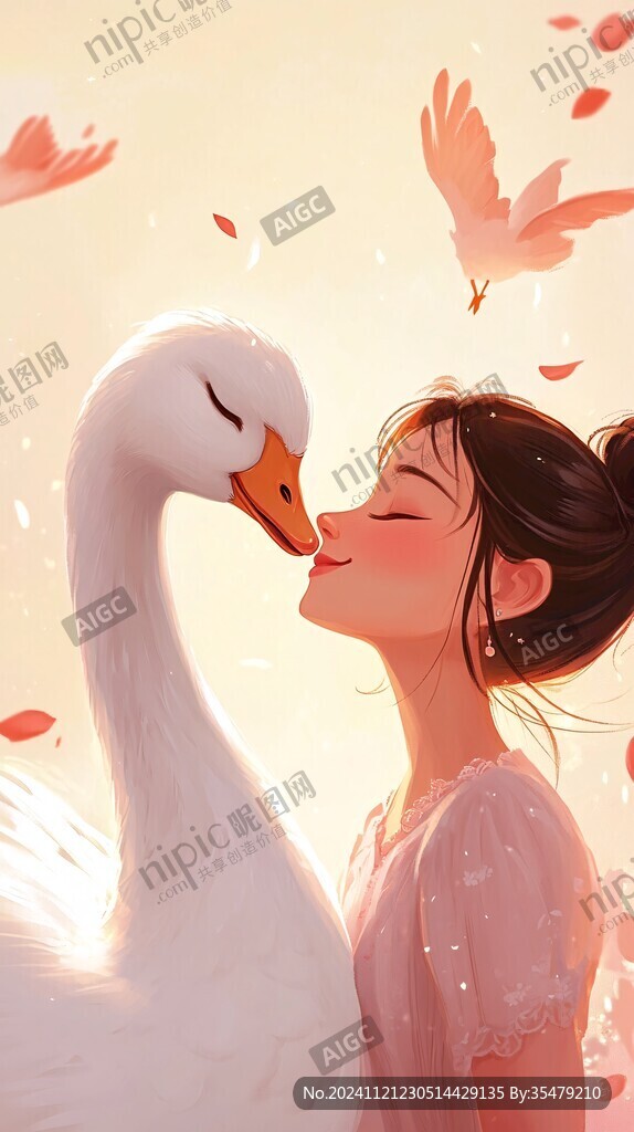 白鹅插画