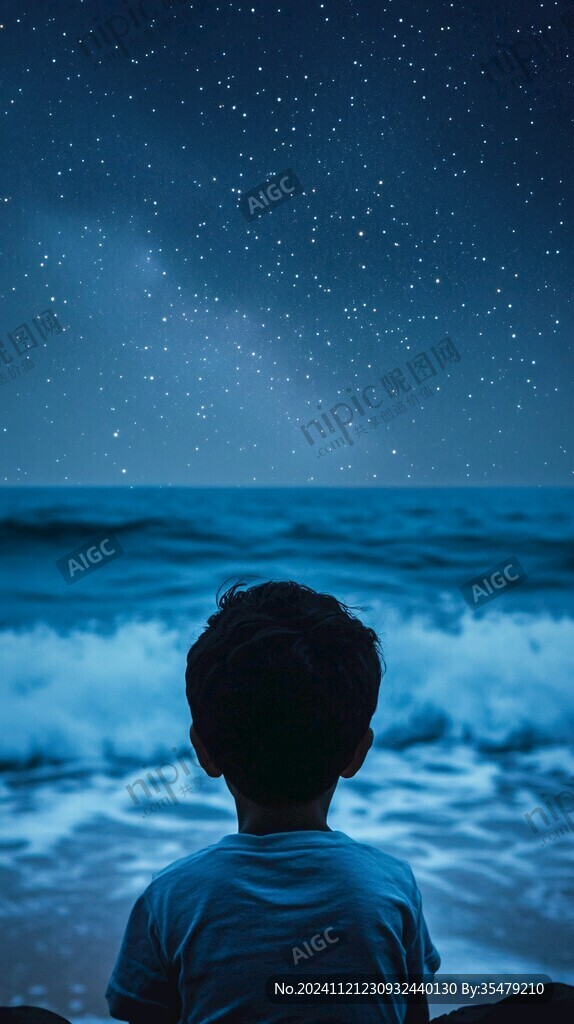 星辰大海男孩背影