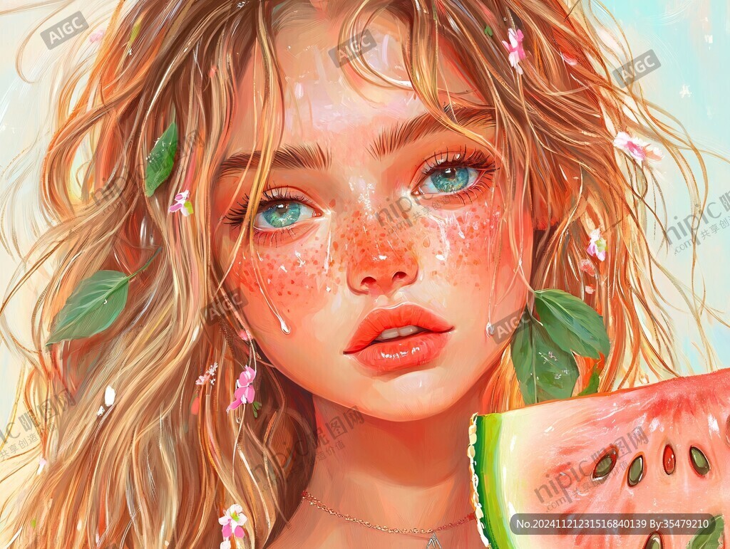 原创草莓妹插画