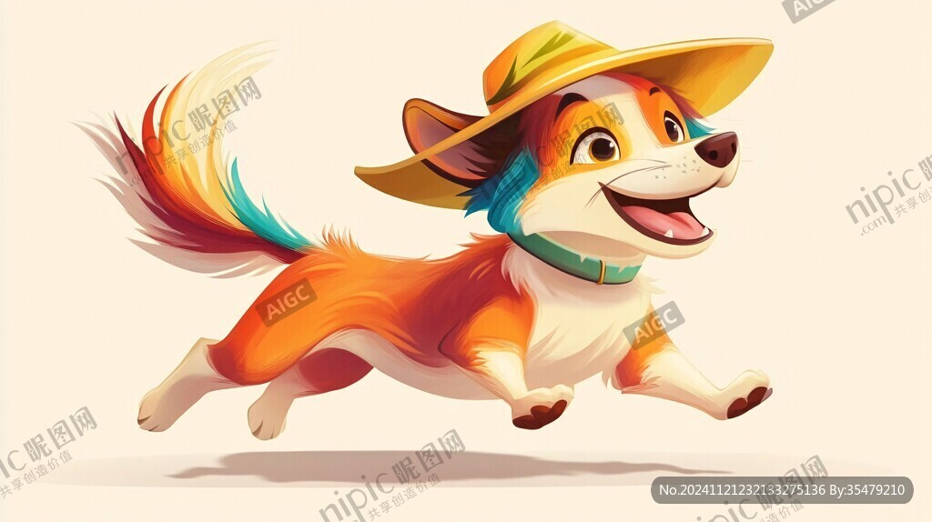 柯基吉祥物插画