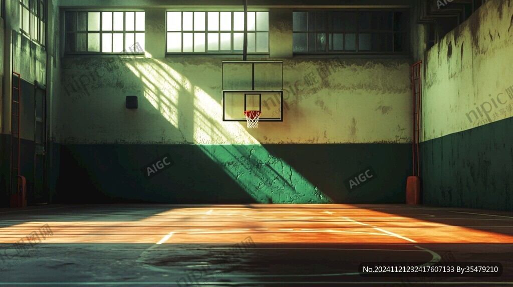 学校里无人的篮球场