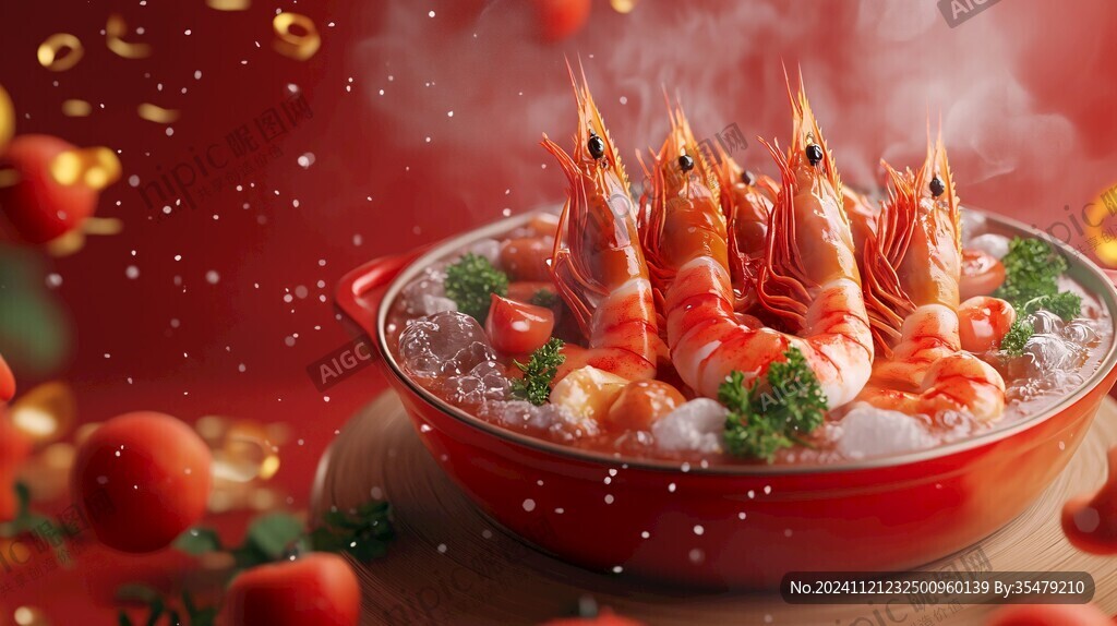 新年喜庆氛围美食背景