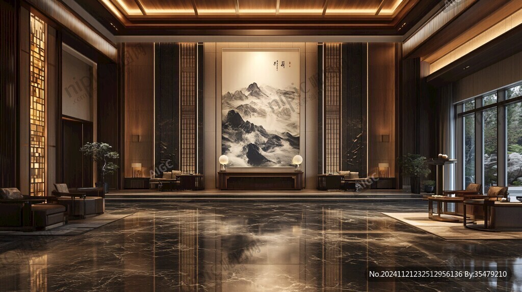 水墨山水酒店大厅