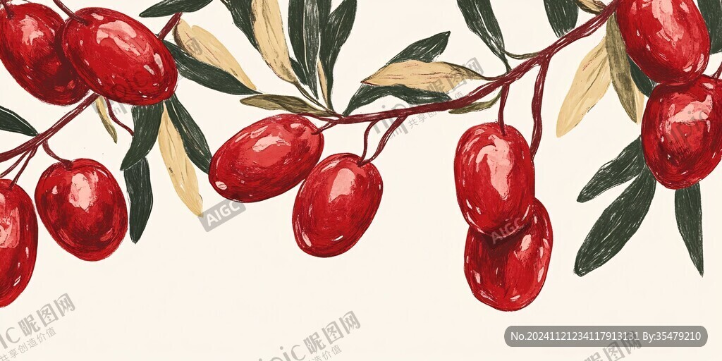 红枸杞插画
