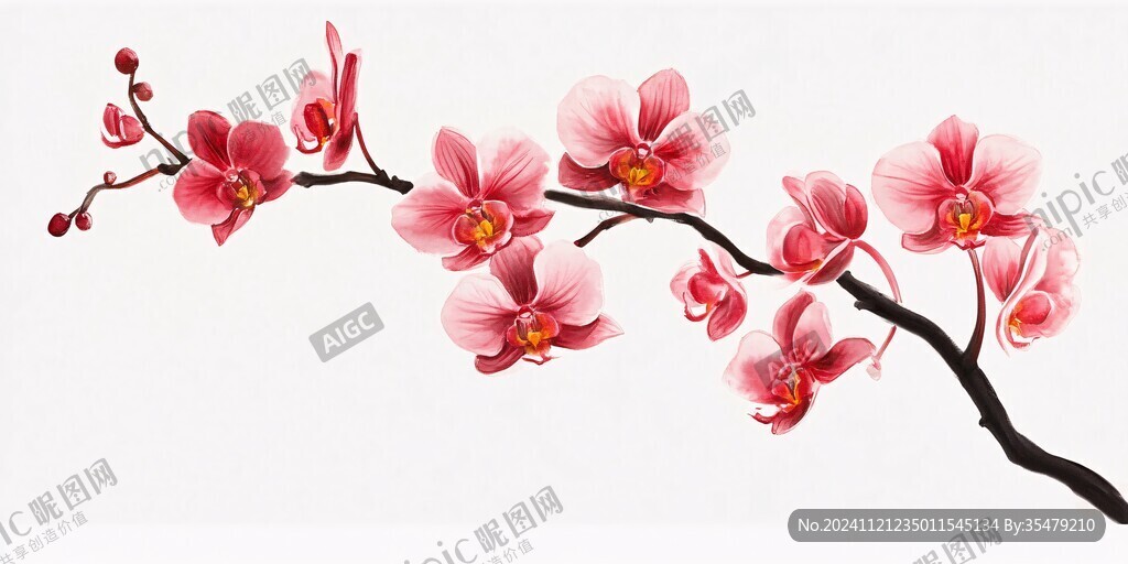 新中式手绘兰花