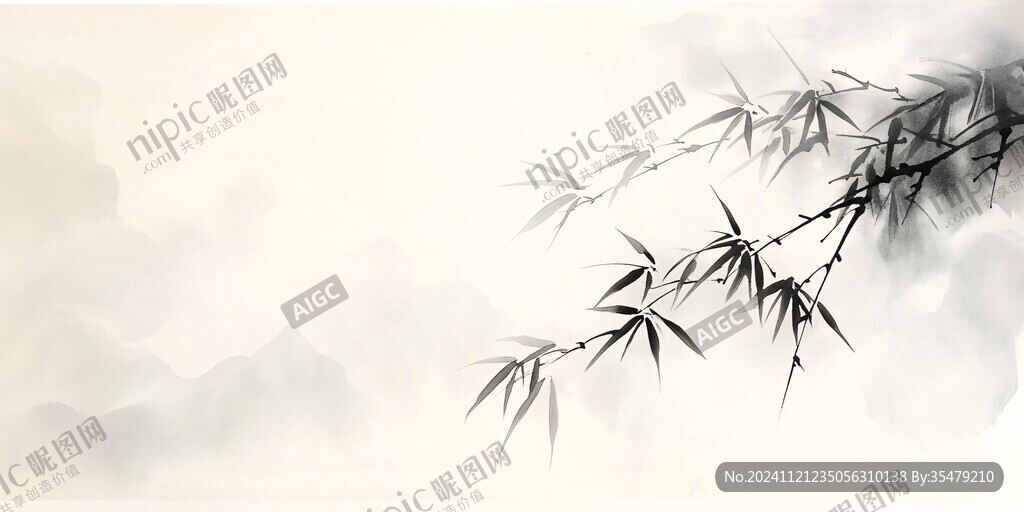 古典水墨竹林