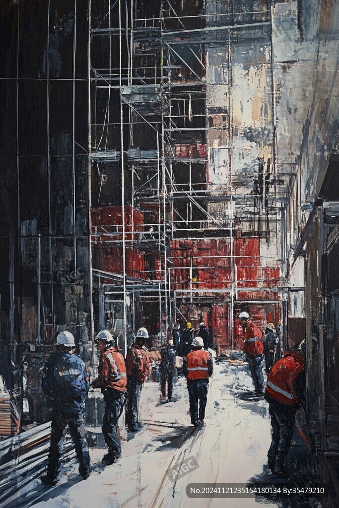 工业油画场景